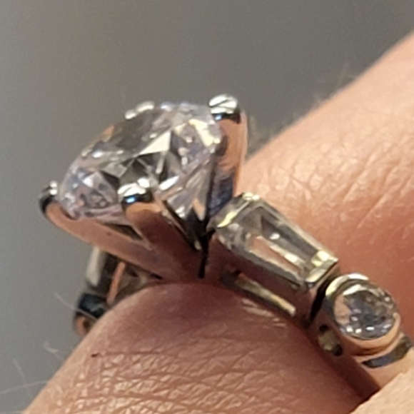 Handmade lab simulated antique style engagement ring.